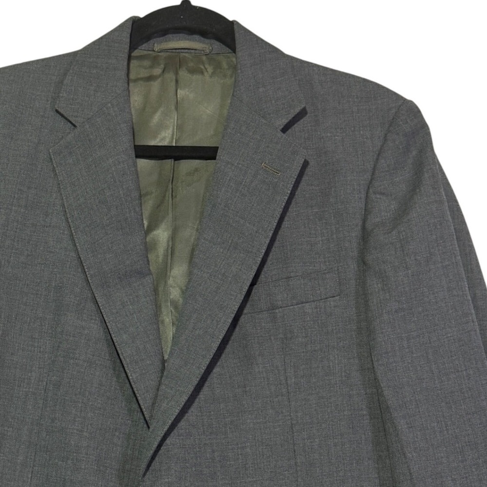 Stanley Blacker Mens Gray Two Button Blazer Sport Coat 42R Union‎ Made in USA